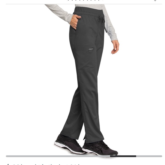 Cherokee Workwear Revolution Straight Leg Drawstring Scrub Pant w/ Knit Contrast - Picture 4 of 4